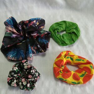 Kit F : 4 Hair scrunchies/hair accessories/dance accessories Handmade